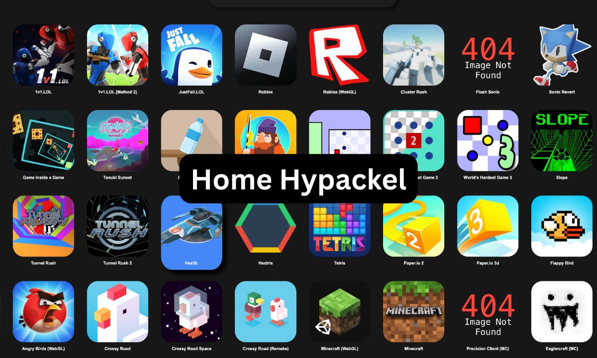 "A collection of Hypackel Games including puzzles, adventures, and Minecraft mods"