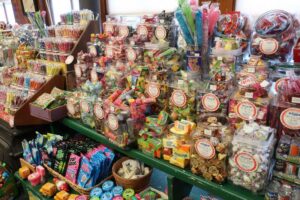 "Classic old-fashioned candy including licorice, gumdrops, and peppermints."
