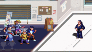 Side-scrolling beat 'em up gameplay from popular karate bros games.